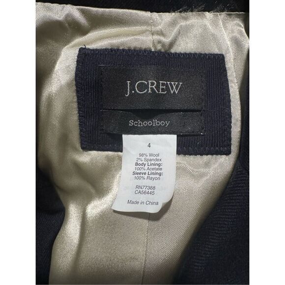 J. Crew schoolboy navy blue wool blend blazer 4 Gold accent buttons - Picture 4 of 12